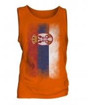 Serbia Faded Flag Mens Vest
