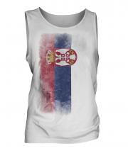 Serbia Faded Flag Mens Vest