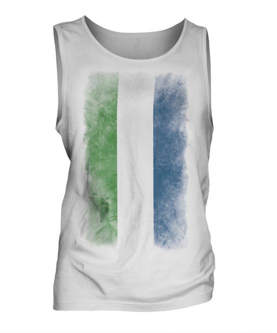 Sierra Leone Faded Flag Mens Vest