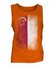 Singapore Faded Flag Mens Vest