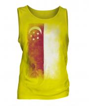 Singapore Faded Flag Mens Vest