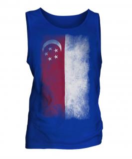 Singapore Faded Flag Mens Vest