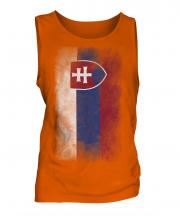 Slovakia Faded Flag Mens Vest