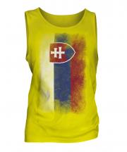Slovakia Faded Flag Mens Vest