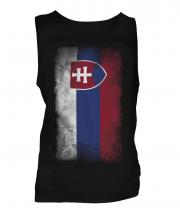 Slovakia Faded Flag Mens Vest