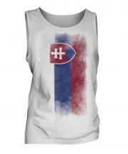 Slovakia Faded Flag Mens Vest
