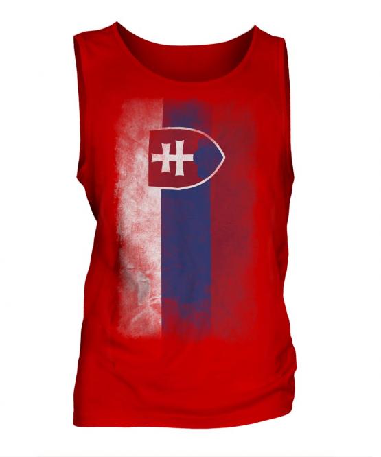 Slovakia Faded Flag Mens Vest