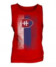 Slovakia Faded Flag Mens Vest