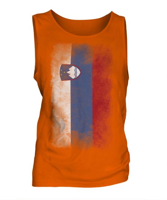 Slovenia Faded Flag Mens Vest