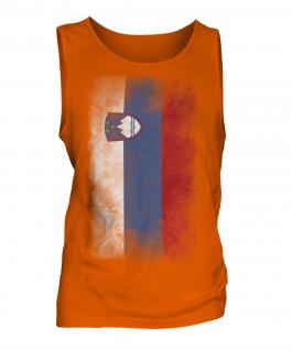 Slovenia Faded Flag Mens Vest