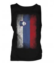 Slovenia Faded Flag Mens Vest
