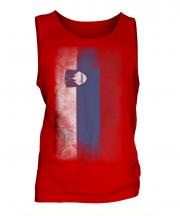 Slovenia Faded Flag Mens Vest