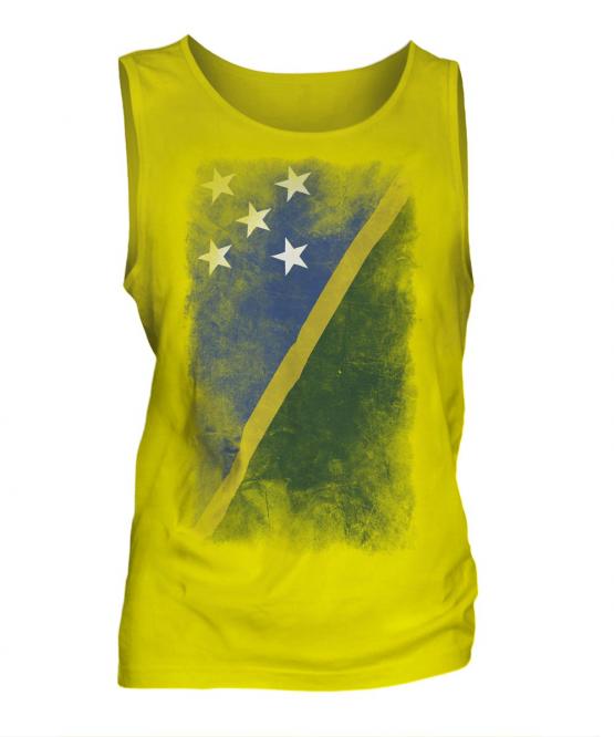 Solomon Islands Faded Flag Mens Vest