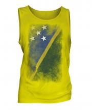 Solomon Islands Faded Flag Mens Vest