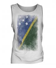 Solomon Islands Faded Flag Mens Vest