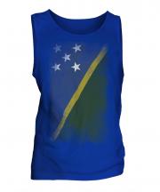 Solomon Islands Faded Flag Mens Vest