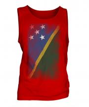 Solomon Islands Faded Flag Mens Vest