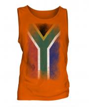 South Africa Faded Flag Mens Vest