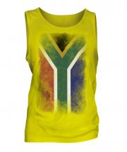 South Africa Faded Flag Mens Vest