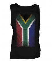 South Africa Faded Flag Mens Vest