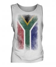 South Africa Faded Flag Mens Vest