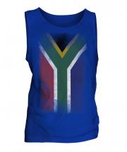 South Africa Faded Flag Mens Vest