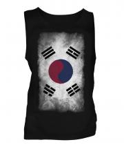 South Korea Faded Flag Mens Vest