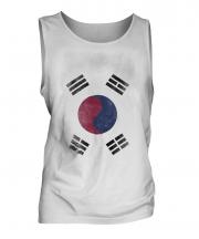 South Korea Faded Flag Mens Vest