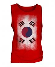 South Korea Faded Flag Mens Vest