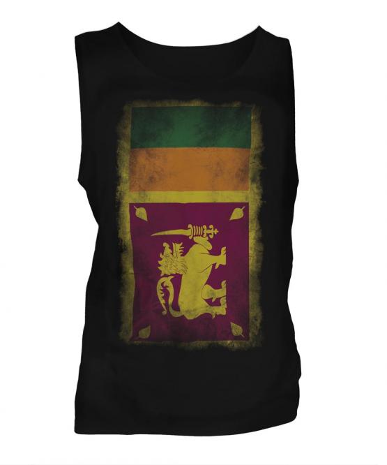 Sri Lanka Faded Flag Mens Vest