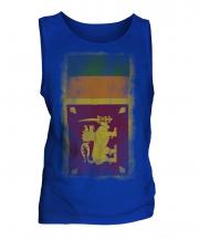 Sri Lanka Faded Flag Mens Vest