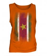 Suriname Faded Flag Mens Vest