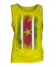 Suriname Faded Flag Mens Vest