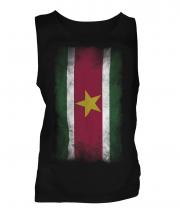 Suriname Faded Flag Mens Vest