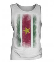 Suriname Faded Flag Mens Vest