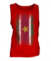 Suriname Faded Flag Mens Vest