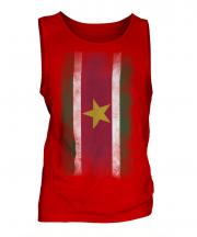 Suriname Faded Flag Mens Vest