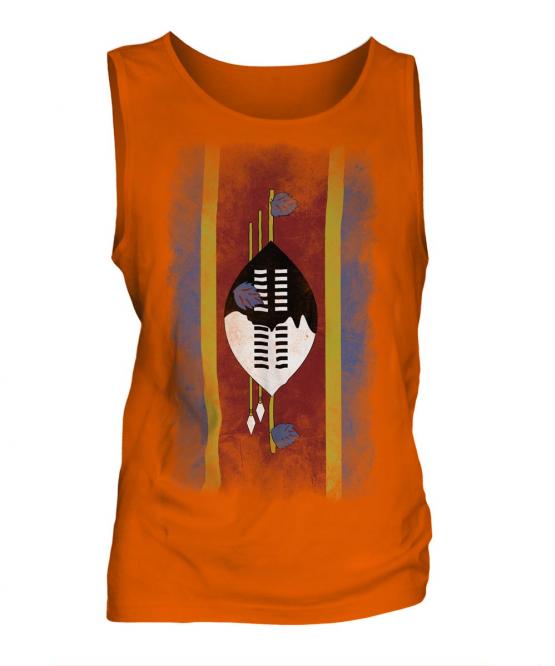 Swaziland Faded Flag Mens Vest