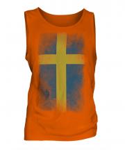 Sweden Faded Flag Mens Vest
