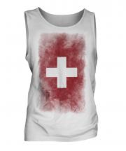 Switzerland Faded Flag Mens Vest