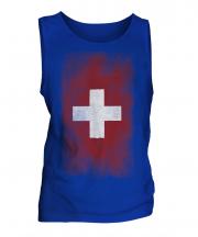 Switzerland Faded Flag Mens Vest