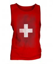 Switzerland Faded Flag Mens Vest