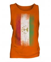Tajikistan Faded Flag Mens Vest