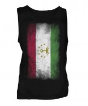Tajikistan Faded Flag Mens Vest