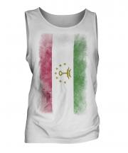 Tajikistan Faded Flag Mens Vest