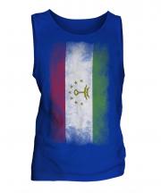 Tajikistan Faded Flag Mens Vest