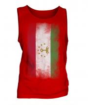 Tajikistan Faded Flag Mens Vest