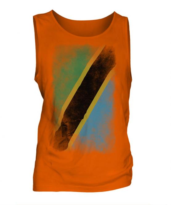 Tanzania Faded Flag Mens Vest