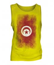 Tunisia Faded Flag Mens Vest