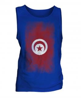 Tunisia Faded Flag Mens Vest